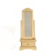 Dolls House Cheval Mirror Free Standing Light Oak Miniature Bedroom Furniture