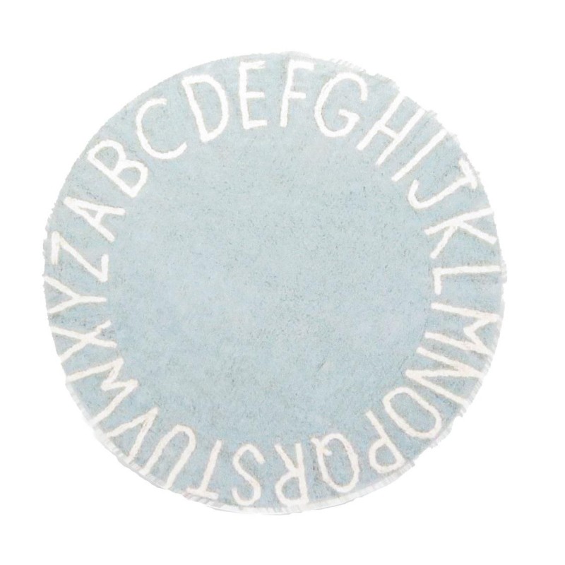 Dolls House Alphabet Rug Blue & White 1:12 Modern Nursery Accessory Printed Card