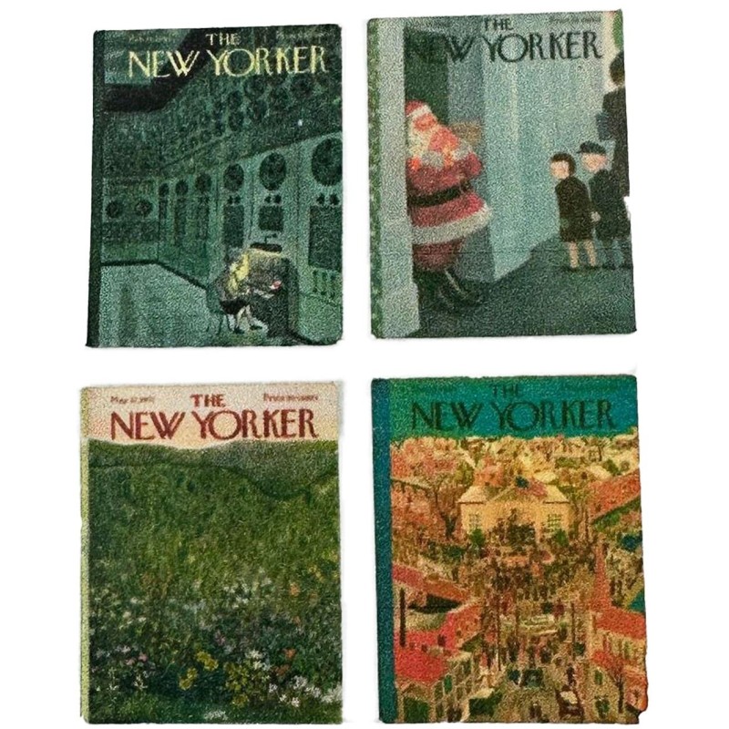 Dolls House The New Yorker American Vintage Magazine Cover Set 1:12 Accessory Printed Card