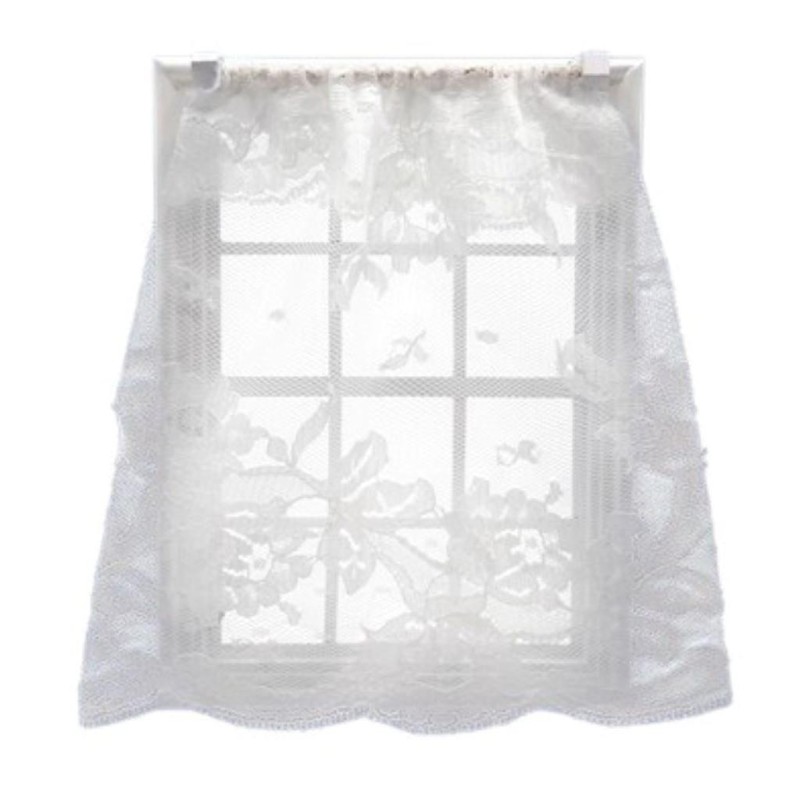 Dolls House White Net Curtains on Rail Miniature 1:12 Scale Accessory Dolls House White Net Curtains on Rail Miniature 1:12 Scale Accessory