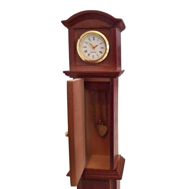 Dolls House Working Grandfather Clock Walnut Dolls House Working Grandfather Clock Walnut