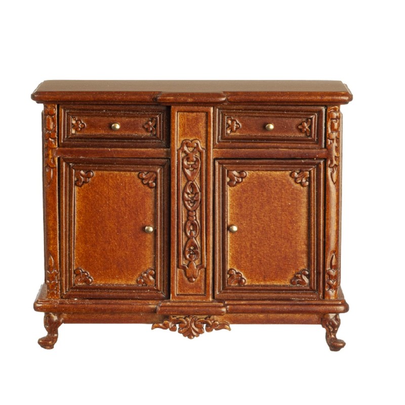 Dolls House Sideboard Cabinet Credenza Walnut Ornate JBM Miniature Furniture