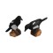 Dolls House Magpie Birds Perched on Logs Miniature Garden Accessory 1:12 Scale