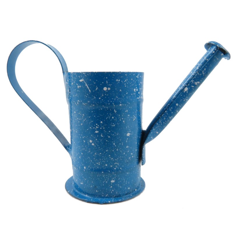 Dolls House Blue Spotted Long Spout Watering Can Garden Outdoor Lawn Accessory Dolls House Blue Spotted Long Spout Watering Can Garden Outdoor Lawn Accessory