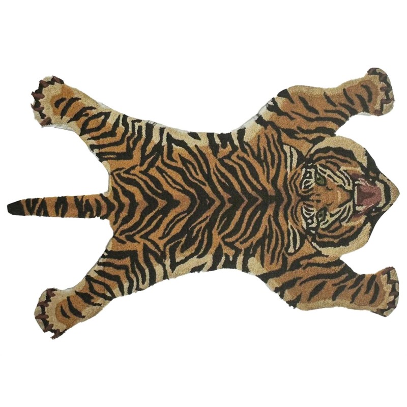 Dolls House Tiger Rug Modern Animal Play Mat Nursery Accessory Printed Card