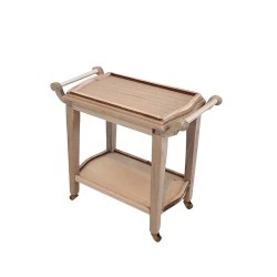 Dolls House Tea Trolley Unfinished Serving Cart Bare Wood Dining Room Furniture