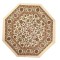 Dolls House Area Rug Traditional Octagonal Beige Gold Floral Carpet Lge