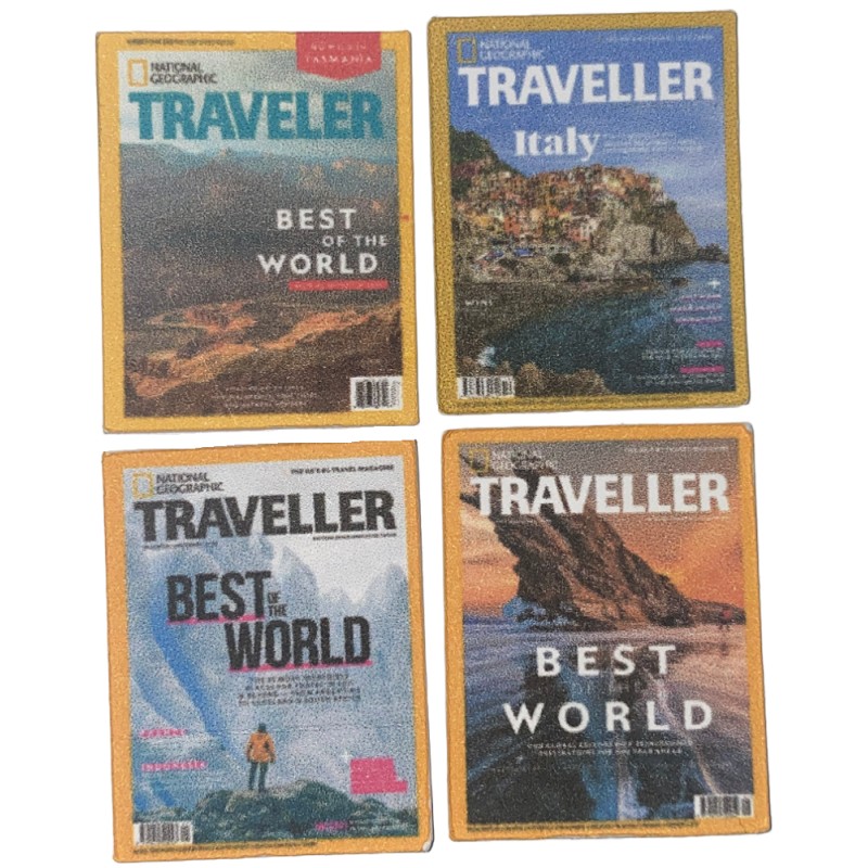 Dolls House Geographic Traveller Magazine Cover Set 1:12 Living Accessory