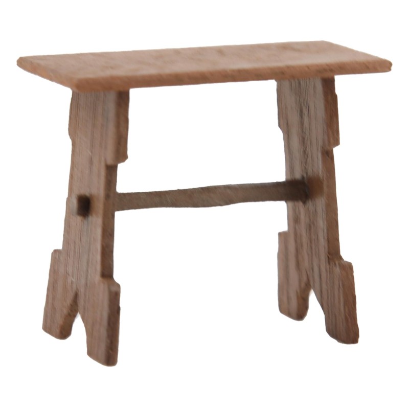 Dolls House Rustic High Bench Stool Seat Mexican Wooden Hall Cabin Furniture