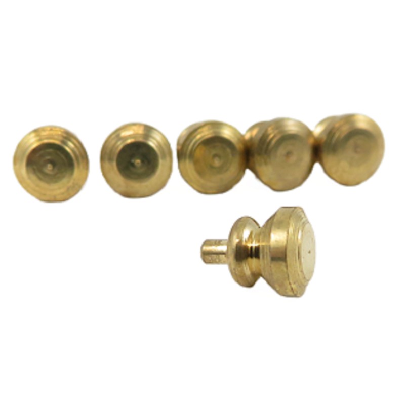 Dolls House Set 6 Round Brass Door Knobs Builders DIY Fittings Spare Part 1:12