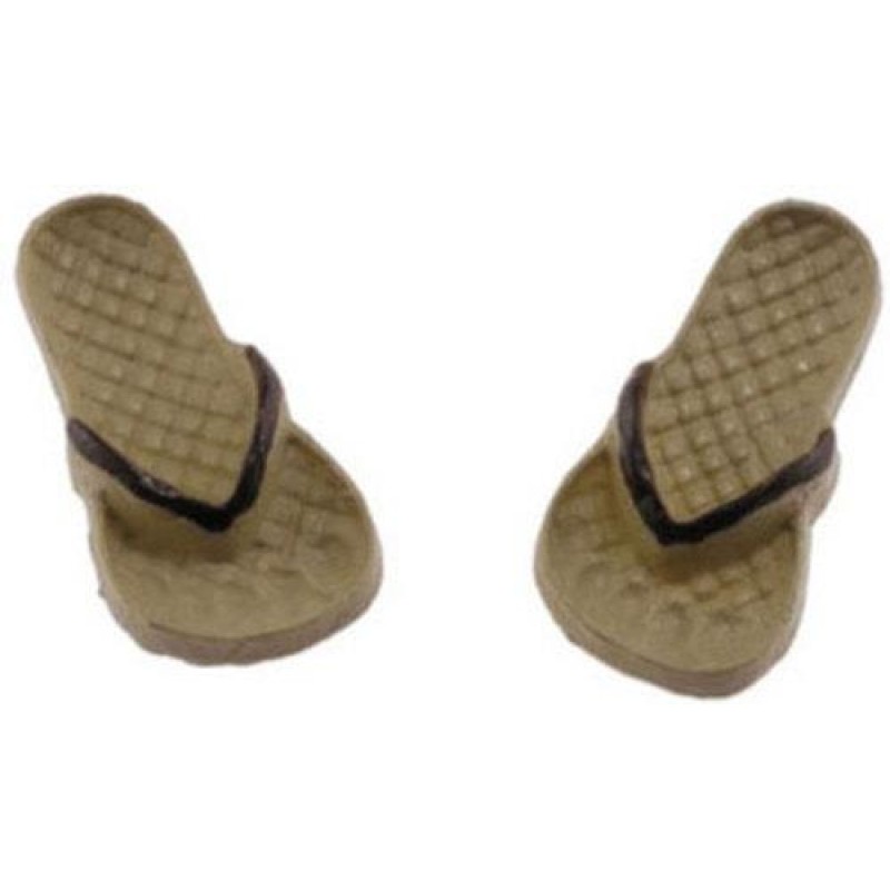 Dolls House Flip Flops Beach Sandals Summer Shoes Brown Beige Clothing Accessory