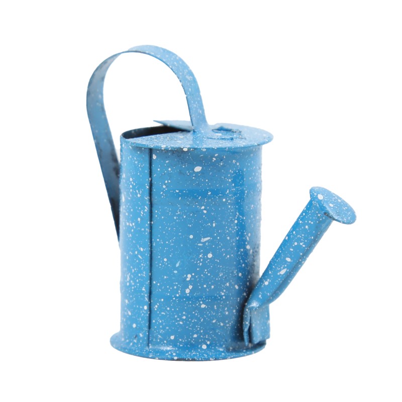 Dolls House Pioneer Blue Spotted Watering Can Sprinkler Garden Outdoor Accessory