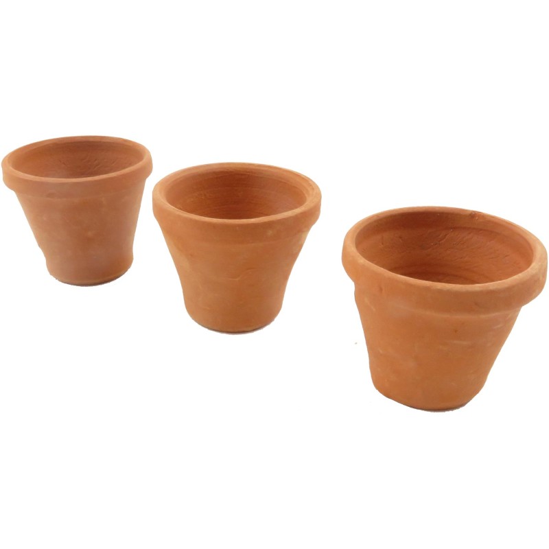 Dolls House Round Terracotta Standard Flower Plant Pot Garden Outdoor Accessory