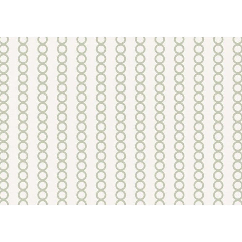 Dolls House Green Retro Circle Seamless Pattern Miniature Print Wallpaper 1:12