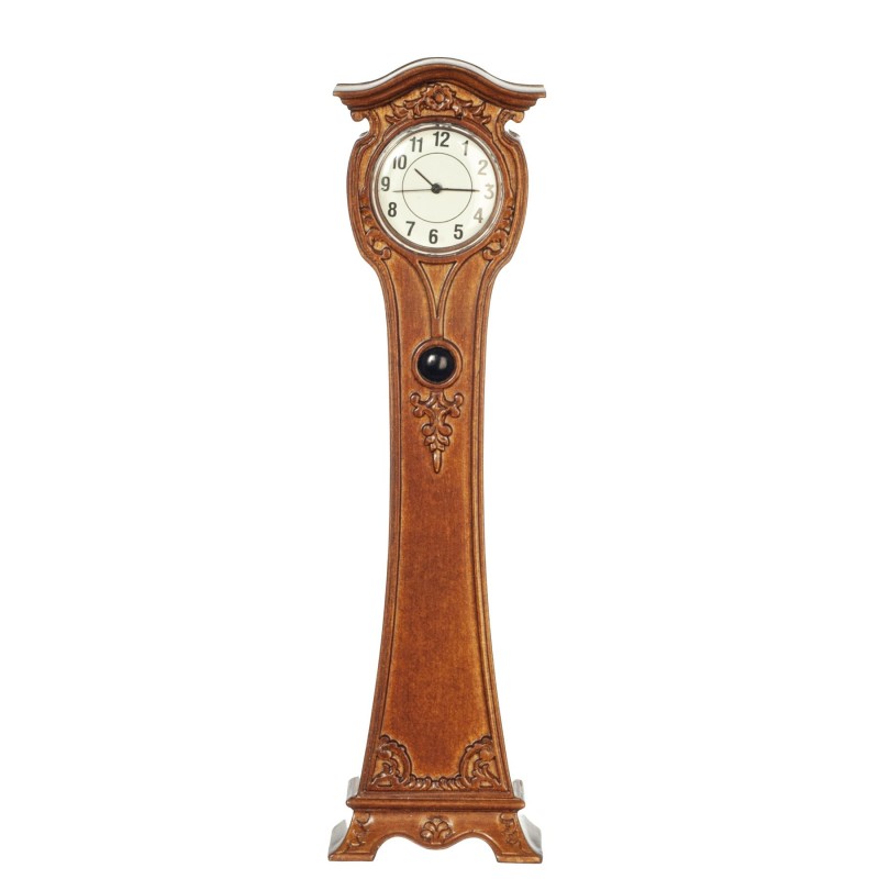 Dolls House Grandfather Clock Longcase Swan Neck Walnut JBM Miniature Furniture