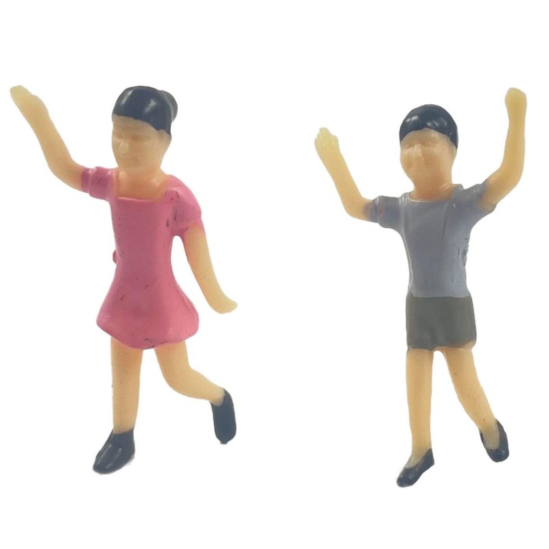 Dolls House Boy & Girl Standing Figures Modern Miniatures 1:24 Half Inch People