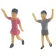 Dolls House Boy & Girl Standing Figures Modern Miniatures 1:24 Half Inch People