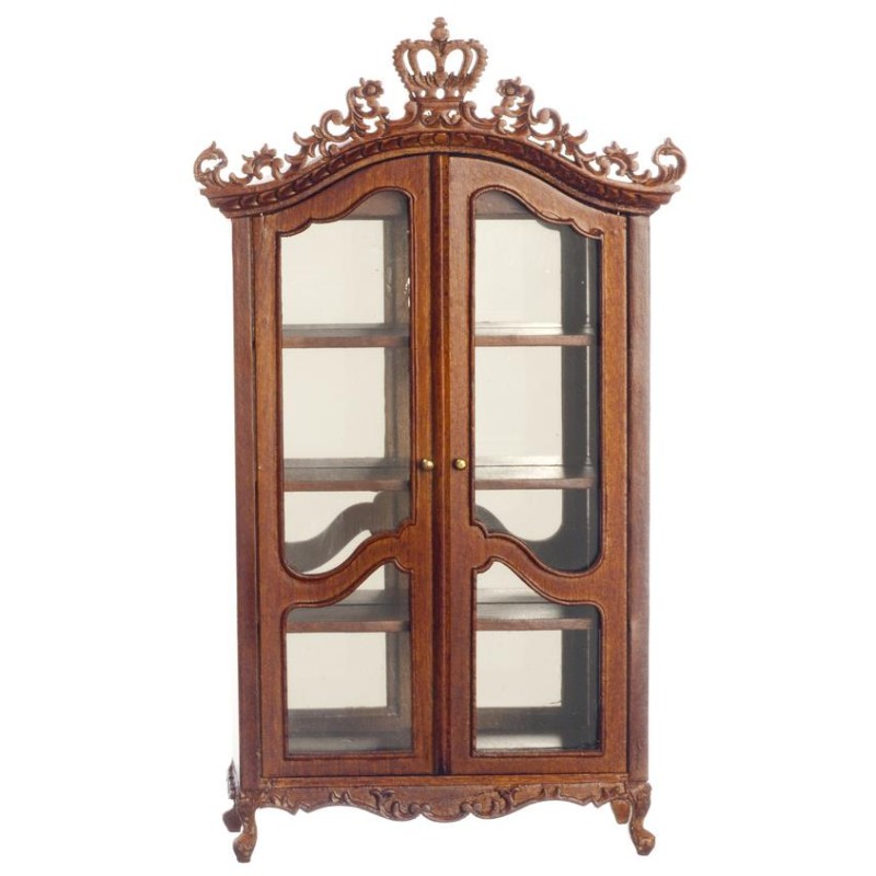 Dolls House China Cabinet Walnut Royal Etienne Platinum Dining Room Furniture