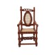 Dolls House Elbow Chair Walnut & Cane Platinum Miniature Dining Room Furniture