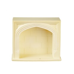 Dolls House Tudor Fireplace Cream Resin 1:12 Scale Miniature