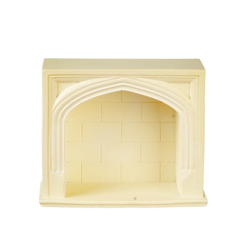 Dolls House Tudor Fireplace Cream Resin 1:12 Scale Miniature