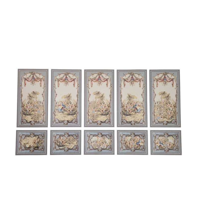 Dolls House Wall Panel Wallpaper Chinoiserie Blue 1:12 Scale Miniature Print Dolls House Wall Panel Wallpaper Chinoiserie Blue 1:12 Scale Miniature Print