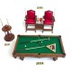 Dolls House Pool Snooker Billiard Table Walnut Wood JBM Bar Study Pub Furniture