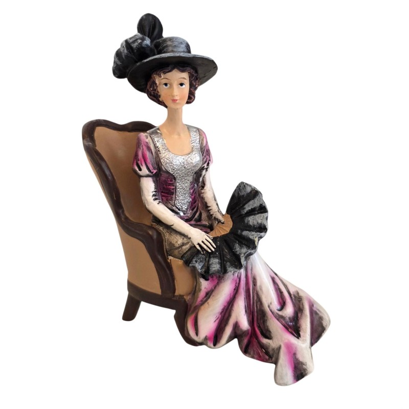 Dolls House Victorian Lady Sitting on Chair 1:12 Scale People Dolls House Victorian Lady Sitting on Chair 1:12 Scale People