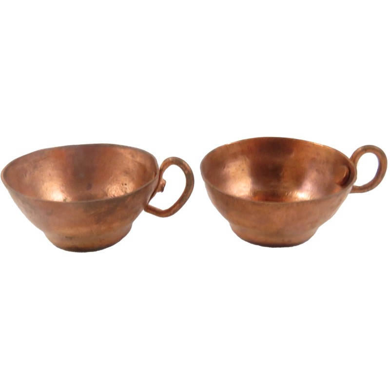 Dolls House Copper Bowl Mugs Pioneer Cookware Kitchen Camping Wagon Accessory