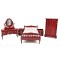 Mahogany Double Bedroom Furniture Set with Spindle Bed Frame Dolls House