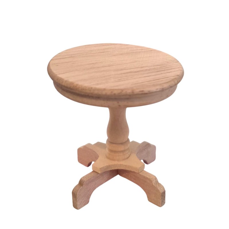 Dolls House Side Wine Table Round Unfinished Bare Wood Tripod 1:12 Dolls House Side Wine Table Round Unfinished Bare Wood Tripod 1:12