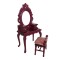 Dolls House Dressing Table & Stool Mahogany Vanity Bedroom Furniture