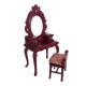Dolls House Dressing Table & Stool Mahogany Vanity Bedroom Furniture Dolls House Dressing Table & Stool Mahogany Vanity Bedroom Furniture