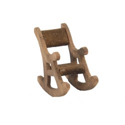 Dolls House Rocking Chair Rustic Rocker Miniature Nursery Furniture 1:12 Scale