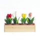Dolls House Pots of Tulips in Natural Wood Window Box Miniature Garden Accessory