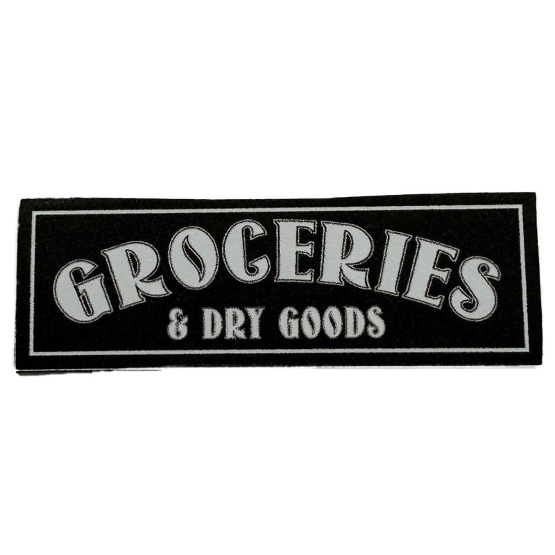 Dolls House Groceries & Dry Goods Sign Shop Store Pantry Door 1:12 Printed Card