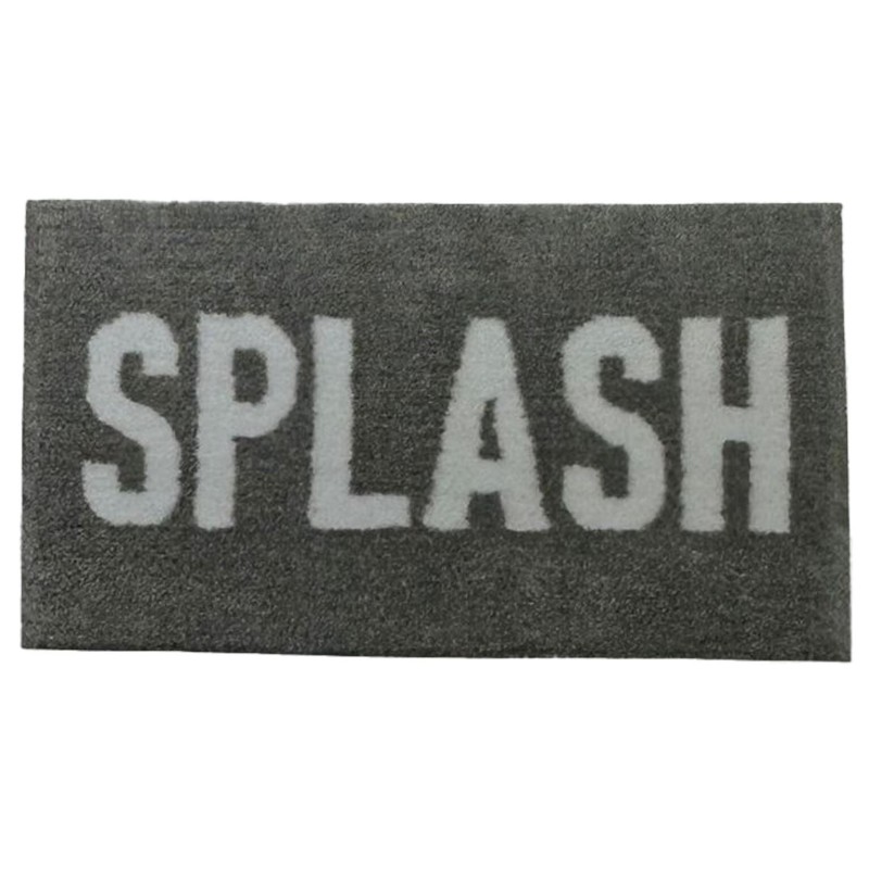 Dolls House Bath Mat "Splash" Grey & White Modern Bathroom Rug 1:12 Printed Card