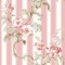 Dolls House Wallpaper Vintage Pink Stripe Floral Design