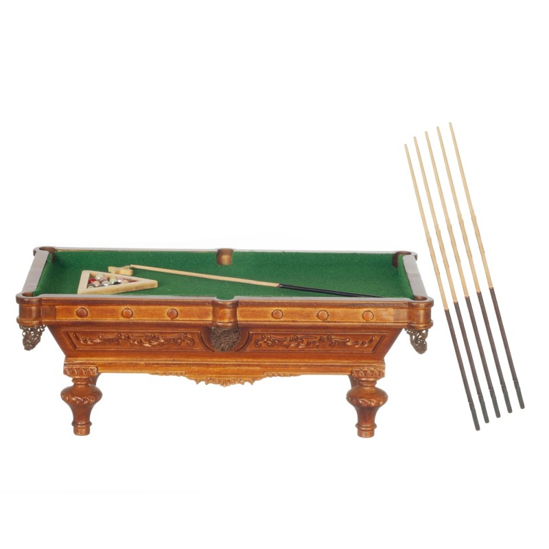 Dolls House Pool Snooker Billiard Table Walnut Wood JBM Bar Study Pub Furniture