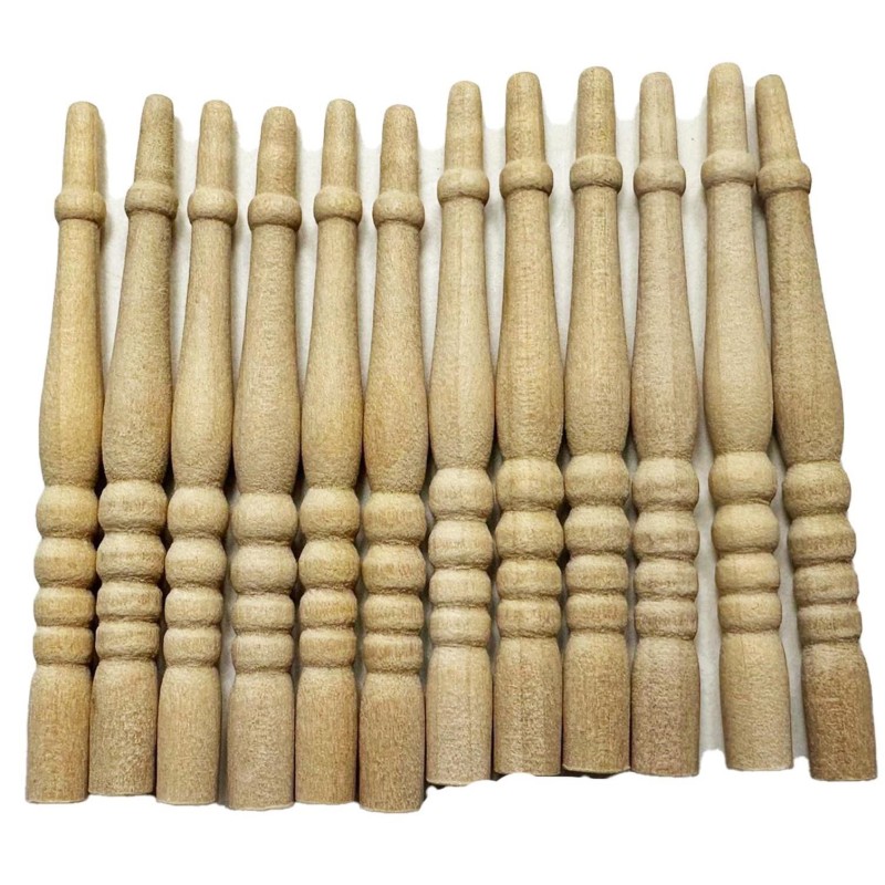Dolls House Staircase Spindles Round Balusters Wooden 1:12 Building Component