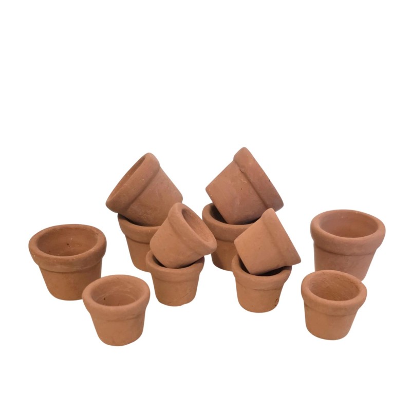 Dolls House Flower Pots Terracotta Set of 12 Miniature Plant Containers Dolls House Flower Pots Terracotta Set of 12 Miniature Plant Containers