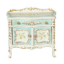 Dolls House Victorian Changing Table Blue White 1:24 1/2in JBM Nursery Furniture