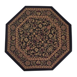 Dolls House Area Rug Traditional Octagonal Black Gold Floral Carpet Lge Dolls House Area Rug Traditional Octagonal Black Gold Floral Carpet Lge