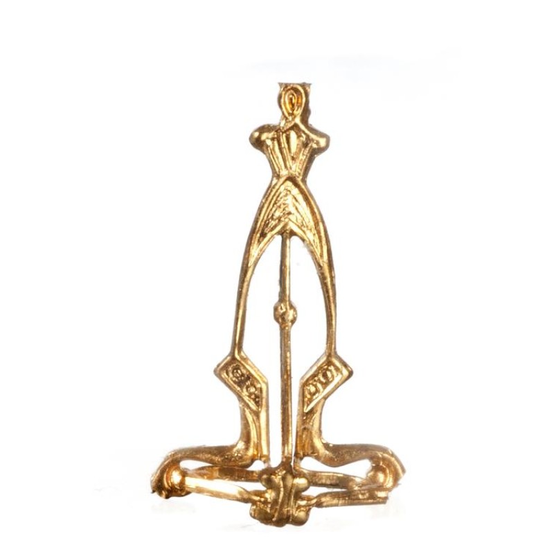 Dolls House Plate Stand Holder Gold Miniature Chrysnbon Ornament 1:12 Accessory