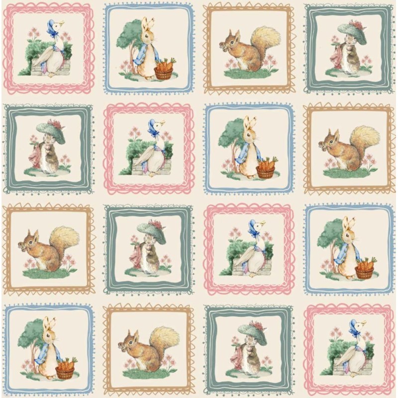 Dolls House Wallpaper Rabbit & Freinds Miniature Print 1:12 Dolls House Wallpaper Rabbit & Freinds Miniature Print 1:12