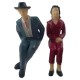 Dolls House Modern Man In Hat & Lady 1:24 Half Inch People Sitting Figure