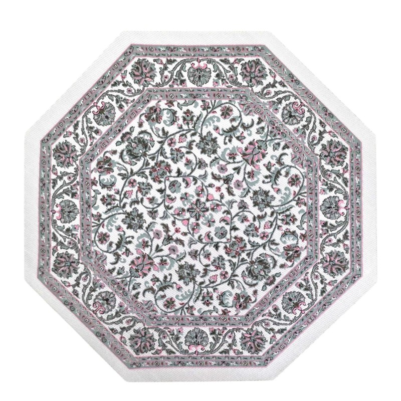 Dolls House Area Rug Traditional Octagonal Green Pink Floral Carpet Lge Dolls House Area Rug Traditional Octagonal Green Pink Floral Carpet Lge
