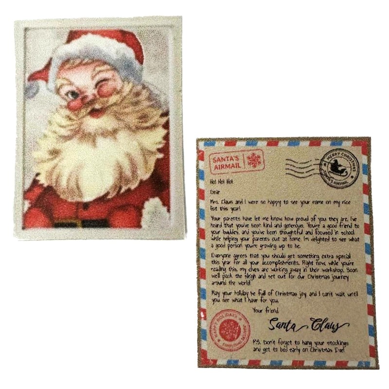 Dolls House Letter From Santa Claus Father Christmas Holiday Accessory 1:12 Card