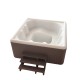 Dolls House Hot Tub Brown Square Miniature Garden Spa 1:12 Outdoor Furniture