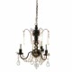 Dolls House Real Crystal Chandelier 3 Arm Black Finish Miniature 12V Lighting